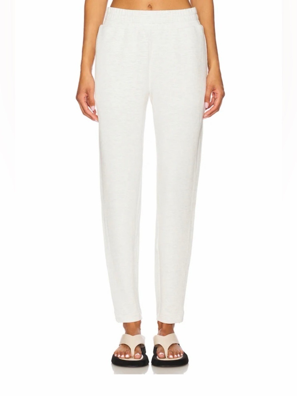 Varley The Slim Zip Hem Pants 29.5" Ivory Marl Women's Size Large